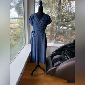 NEW DKNY Surplice Wrap Midi-Dress, size 4